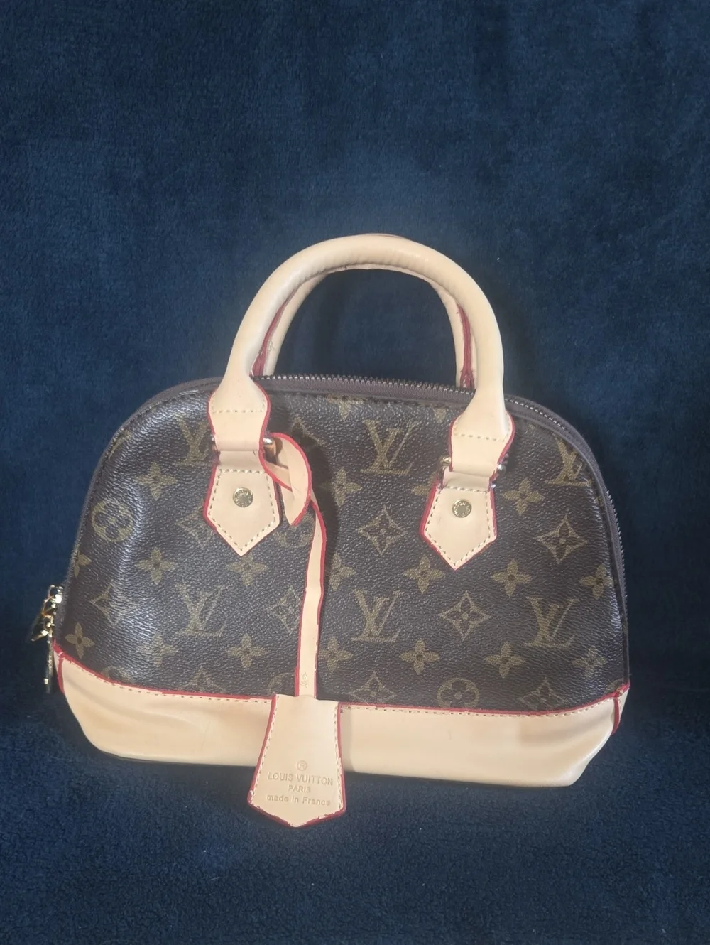 Brown Monogram Satchel with Pink-Trimmed Vachetta Lock & Key
